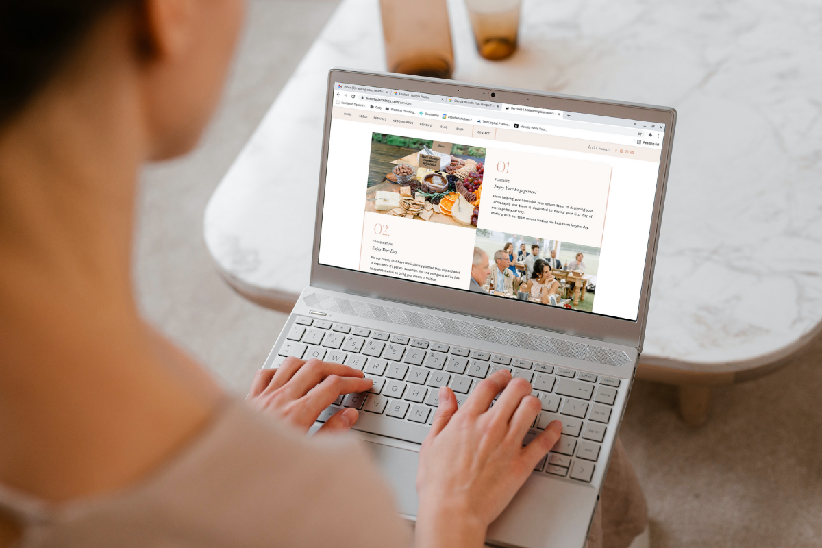 Wedding Website on a Laptop