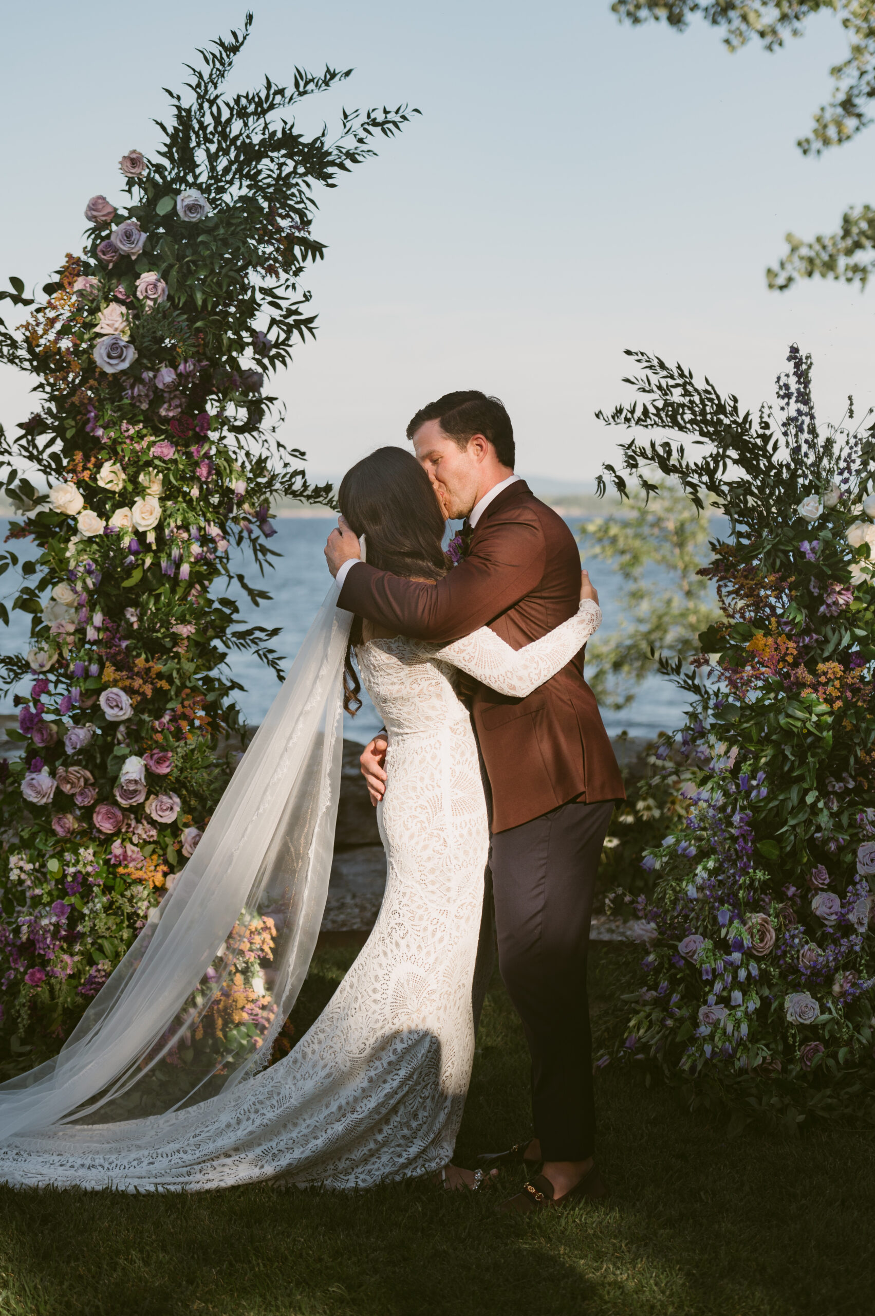 private estate lake wedding black swan floral ceremony