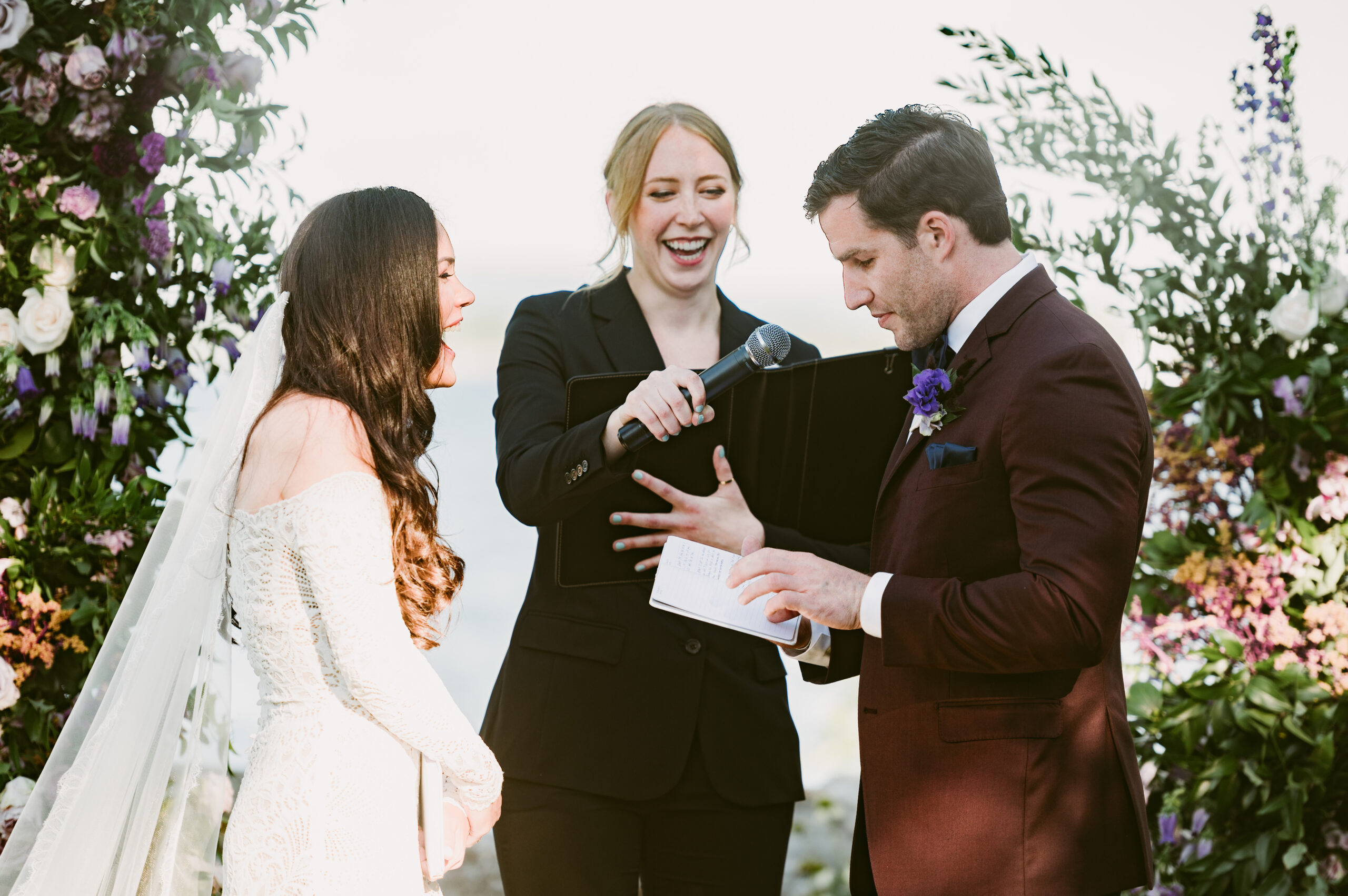 private estate lake wedding backyard ceremony