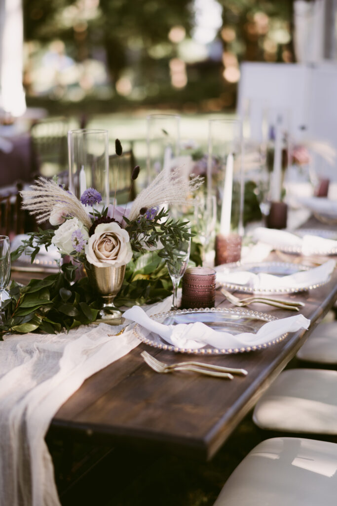 private estate lake wedding tablescape