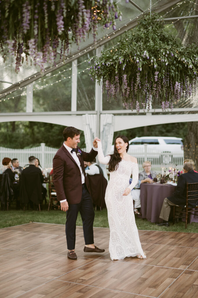 private estate lake wedding first dance