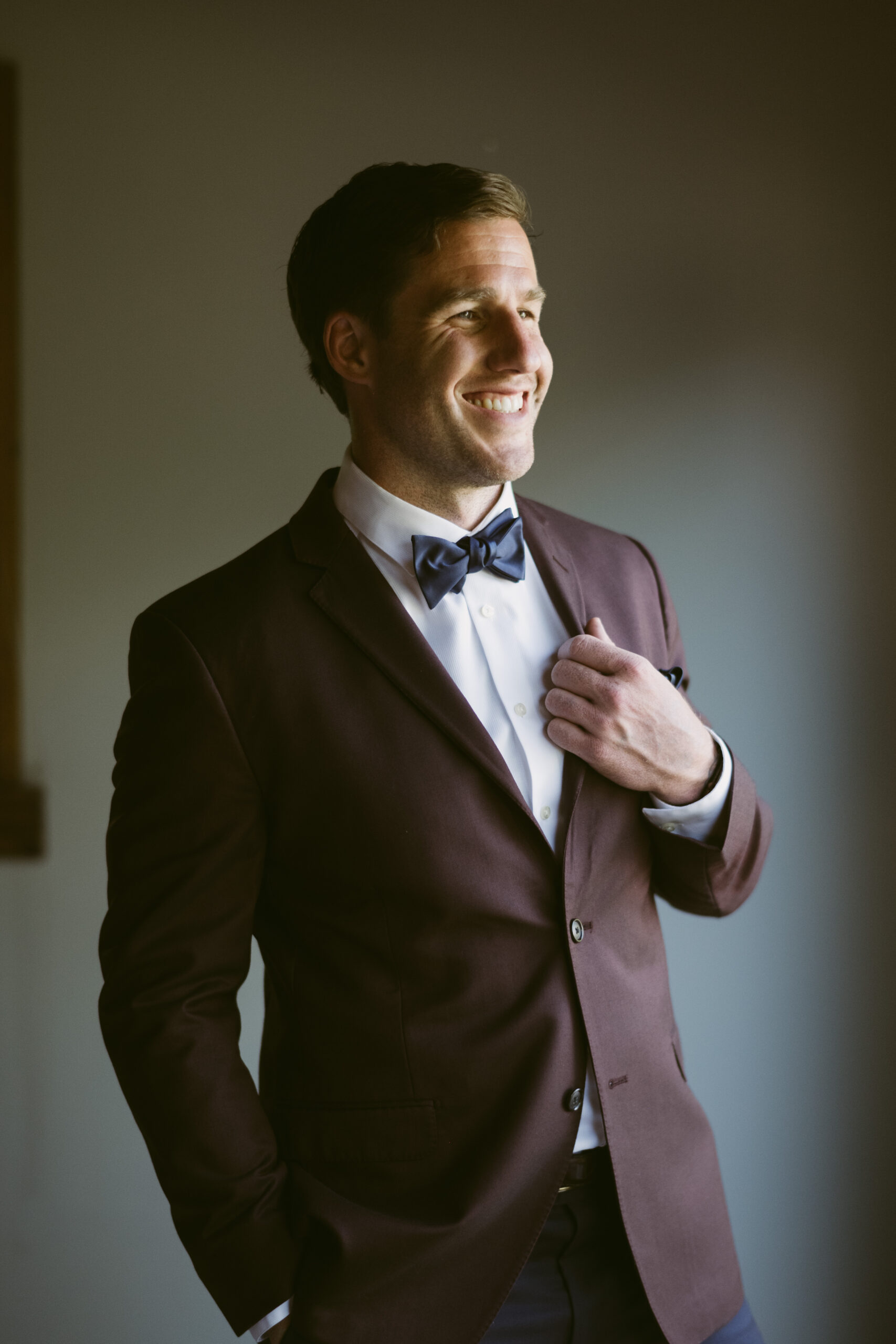 private estate lake wedding groom style
