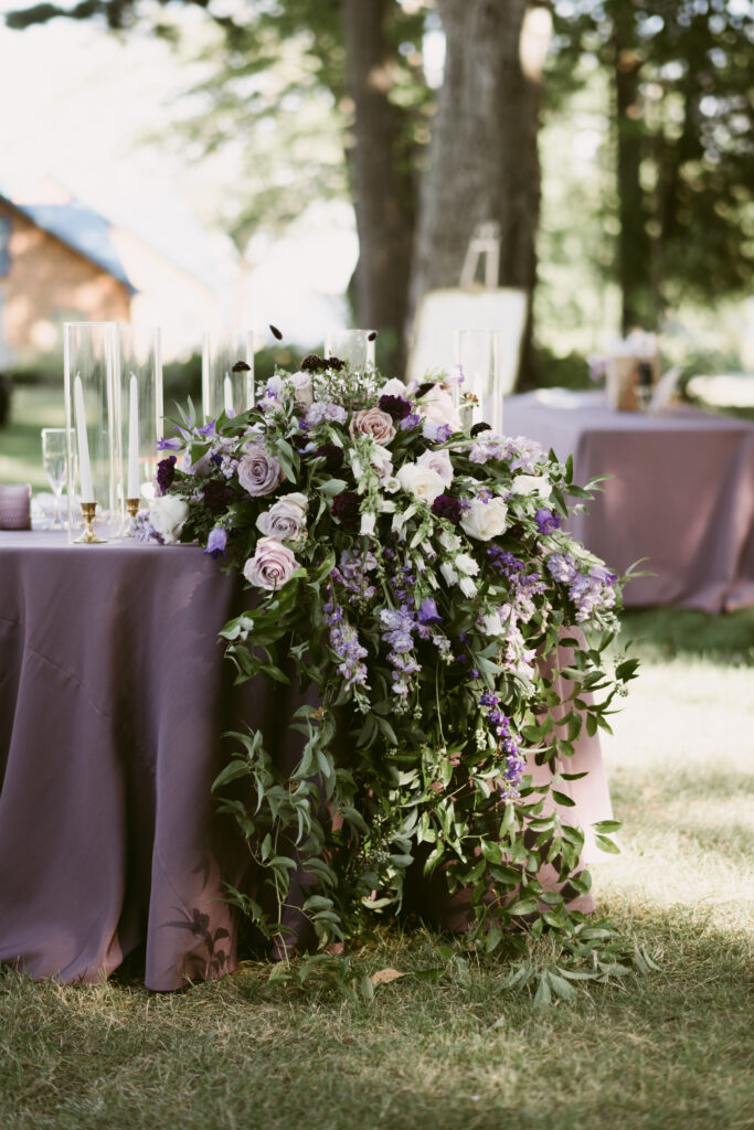 private estate lake wedding sweetheart table